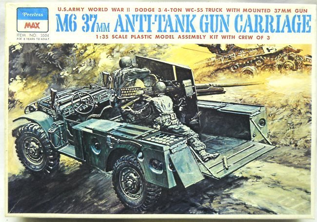 Peerless-Max 1/35 Dodge WC-55 Truck M6 37mm Gun Carriage - US Army, 3504 plastic model kit